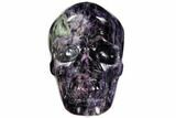 Carved, Purple & Green Fluorite Skull #108769-3